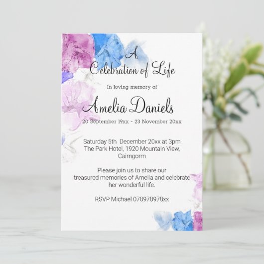 Pastel Sweet Pea-viering van het leven Kaart (Staand voorkant)