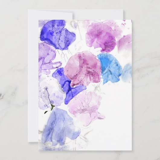 Pastel Sweet Pea-viering van het leven Kaart (Achterkant)