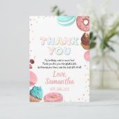 Pastel Sweet Snoep Lolipop Cupcake Donut Birthday Bedankkaart (Staand voorkant)