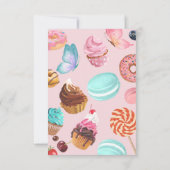 Pastel Sweet Snoep Lolipop Cupcake Donut Birthday Bedankkaart (Achterkant)