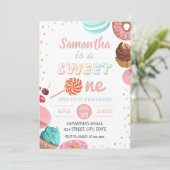 Pastel Sweet Snoep Lolipop Cupcake Donut Birthday Kaart (Staand voorkant)