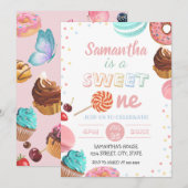 Pastel Sweet Snoep Lolipop Cupcake Donut Birthday Kaart (Voorkant / Achterkant)