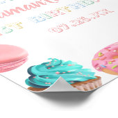 Pastel Sweet Snoep Lolipop Cupcake Donut Birthday Poster (Hoek)