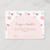 Pastel Sweetheart Arch Luier Raffle Baby shower Informatiekaartje (Voorkant)