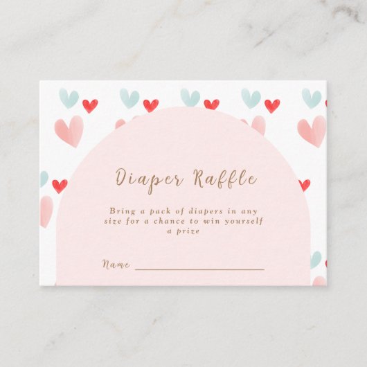 Pastel Sweetheart Arch Luier Raffle Baby shower Informatiekaartje (Voorkant)