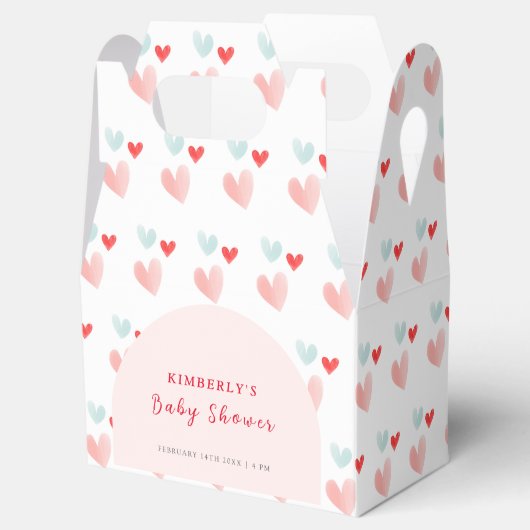 Pastel Sweetheart Arch Valentijns Baby shower Bedankdoosjes (Geopend)
