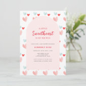Pastel Sweetheart Arch Valentijns Baby shower Kaart (Staand voorkant)