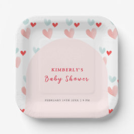 Pastel Sweetheart Arch Valentijns Baby shower Papieren Bordje