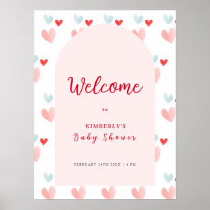 Pastel Sweetheart Arch Welkom Baby shower Poster