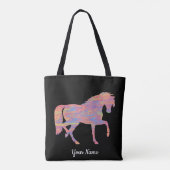 Pastel Swirl Horse Canvas tas (Achterkant)