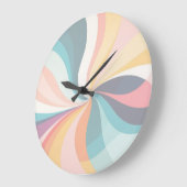 Pastel Swirl  Modern Elegant Fresh Chic Cool Grote Klok (Hoek)