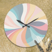 Pastel Swirl  Modern Elegant Fresh Chic Cool Grote Klok