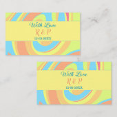 PASTEL SWIRL RETRO NAAM TOEVOEGEN LETTER DATUM MOD VISITEKAARTJE (Voorkant / Achterkant)