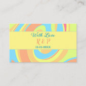 PASTEL SWIRL RETRO NAAM TOEVOEGEN LETTER DATUM MOD VISITEKAARTJE (Voorkant)