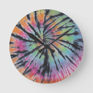 Pastel Swirl Spiral Tie Dye Ronde Klok