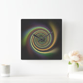 Pastel Swirl Square Wall klok (Huis)