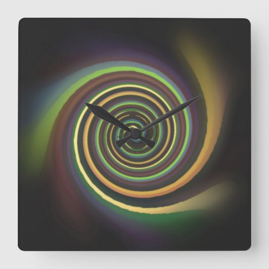 Pastel Swirl Square Wall klok (Voorkant)