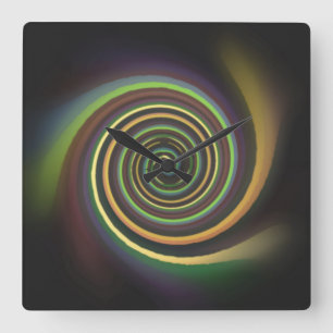 Pastel Swirl Square Wall klok