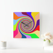 Pastel Swirl Square Wall klok (Huis)