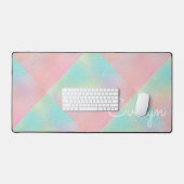 Pastel swirl stropdas kleurstof schattig roze blau bureaumat (Keyboard & Muis)