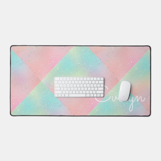 Pastel swirl stropdas kleurstof schattig roze blau bureaumat (Keyboard & Muis)