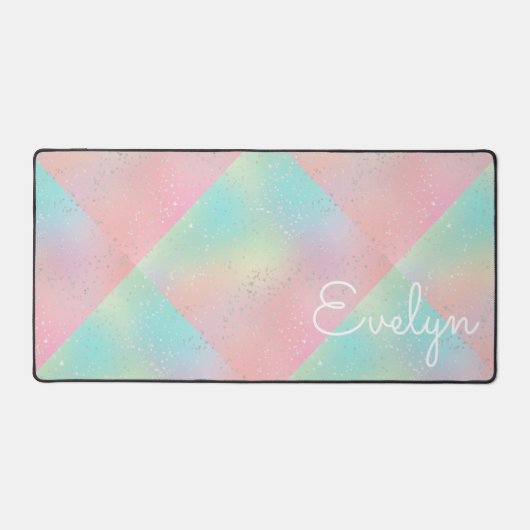 Pastel swirl stropdas kleurstof schattig roze blau bureaumat (Voorkant)