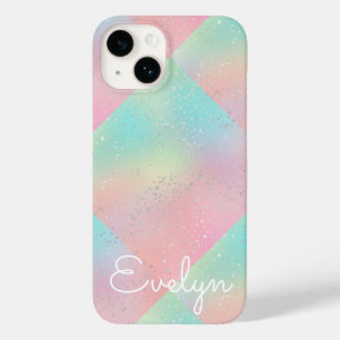 Pastel swirl stropdas kleurstof schattig roze blau Case-Mate iPhone 14 hoesje