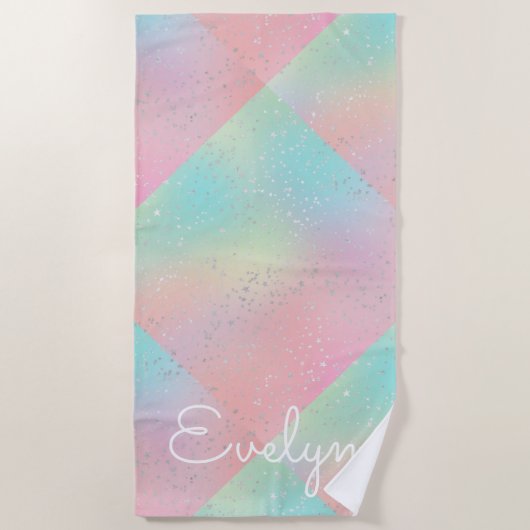 Pastel swirl stropdas kleurstof schattig roze blau strandlaken (Voorkant)