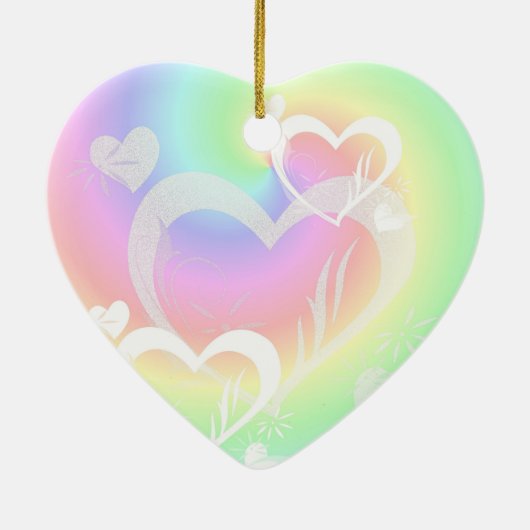 Pastel Swirled Hearts Ornament (Achterkant)