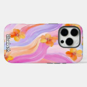 Pastel Swirls met Oranje bloemen Case-Mate iPhone Case (Achterkant (horizontaal))