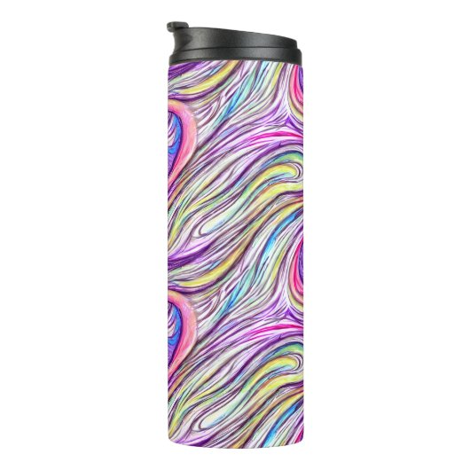 Pastel Swirlscape Thermische Tumbler Thermosbeker (Geroteerd rechts)
