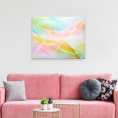 Pastel Symphony of Floating Sheer Ribbons Canvas Afdruk (Insitu (Woonkamer))