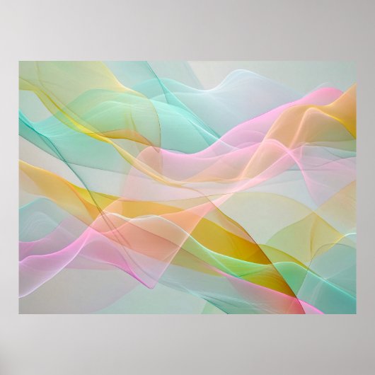 Pastel Symphony of Floating Sheer Ribbons Poster (Voorkant)