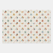 Pastel Taarten, Ballonnen & Confetti Scandi Inpakpapier Vel (Voorkant 3)
