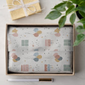 Pastel Taarten, Ballonnen & Sterren Scandi Verjaar Tissuepapier (Geschenk)