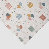 Pastel Taarten, Ballonnen & Sterren Scandi Verjaar Tissuepapier (Detail)