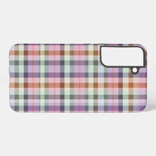 Pastel Tartan Plaid Pattern Design Samsung Galaxy Hoesje (Achterkant horizontaal)