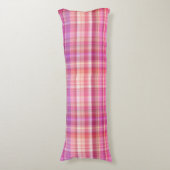 Pastel Tartan Pset Pink Paars 2 Design Lichaamskussen (Voorkant Verticaal)