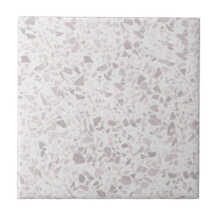 Pastel Taupe en Beige Terrazzo Print Tegeltje