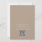 Pastel taupe typografie script bruiloft + QR Kaart (Achterkant)