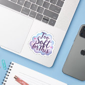 Pastel Te Zach Voor Deze Wereld Sticker (Laptop met iPhone)