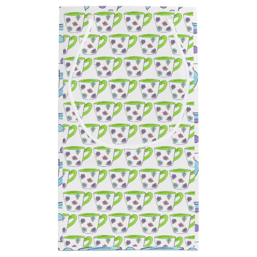 Pastel Tea Cup Teacup Tea Party Cuppa Tea Klein Cadeauzakje (Achterkant)