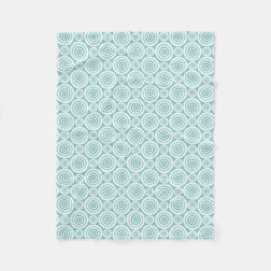 Pastel Teal Geometrisch Patroon Koele Cirkels Kuns Fleece Deken
