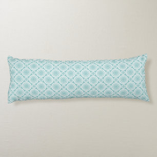 Pastel Teal Geometrisch Patroon Koele Cirkels Kuns Lichaamskussen
