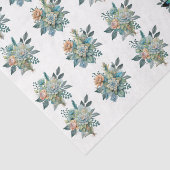Pastel Teal & Roze Bloemen & Vlinders Tissuepapier (Detail)