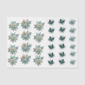 Pastel Teal & Roze Bloemen & Vlinders Tissuepapier (Voorkant)