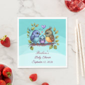 Pastel Teal Vogels Servet (Insitu)