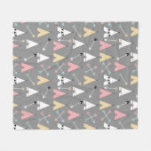 Pastel-teams en aangepaste pijlen fleece deken (Voorkant (Horizontaal))