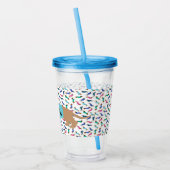 Pastel Teckel Tumbler Acryl Drinkbeker (Links)
