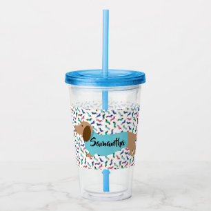 Pastel Teckel Tumbler Acryl Drinkbeker